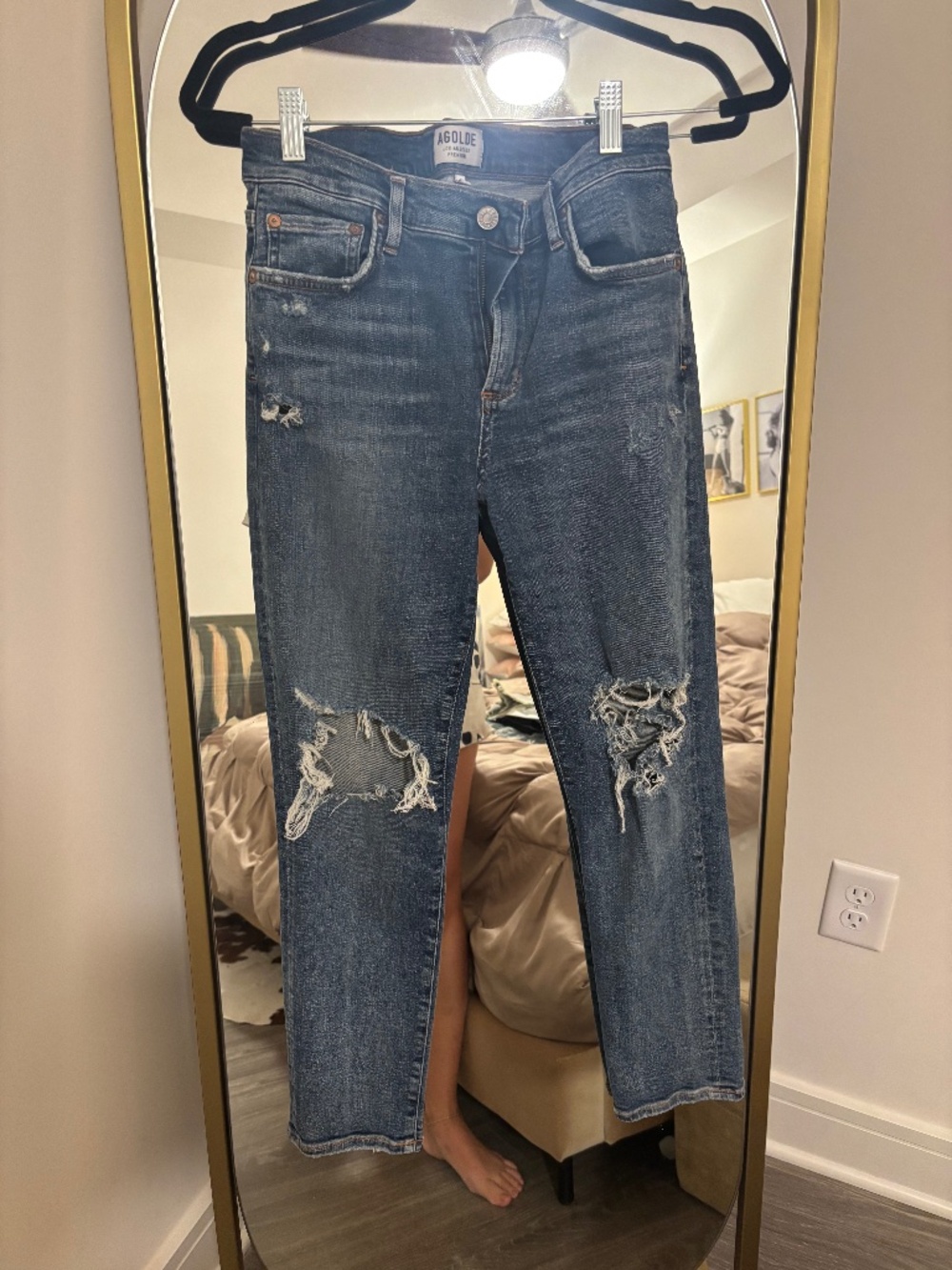 AGOLDE Women's Blue and Navy Jeans